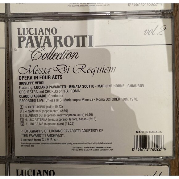 Luciano Pavarotti Collection La Traviata  Rigoletto La Boheme Messa Requiem 8 CD - Picture 15 of 16